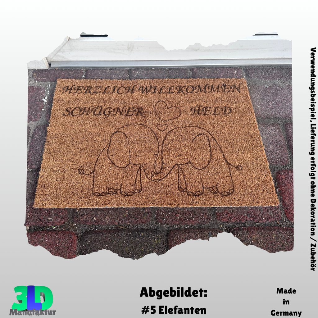 Personalisierte Kokos-Fußmatte mit Familiennamen, oder frei Wählbaren Sprüchen.