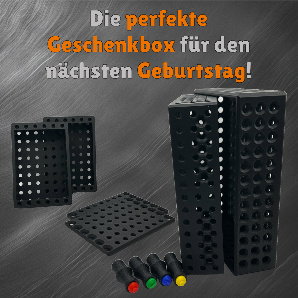 400 Schrauben Geschenkbox - 4 Schrauben / Bits - Fertig zum Befüllen, Unterhaltung beim Auseinanderschrauben, Kreatives Handwerker Geschenk