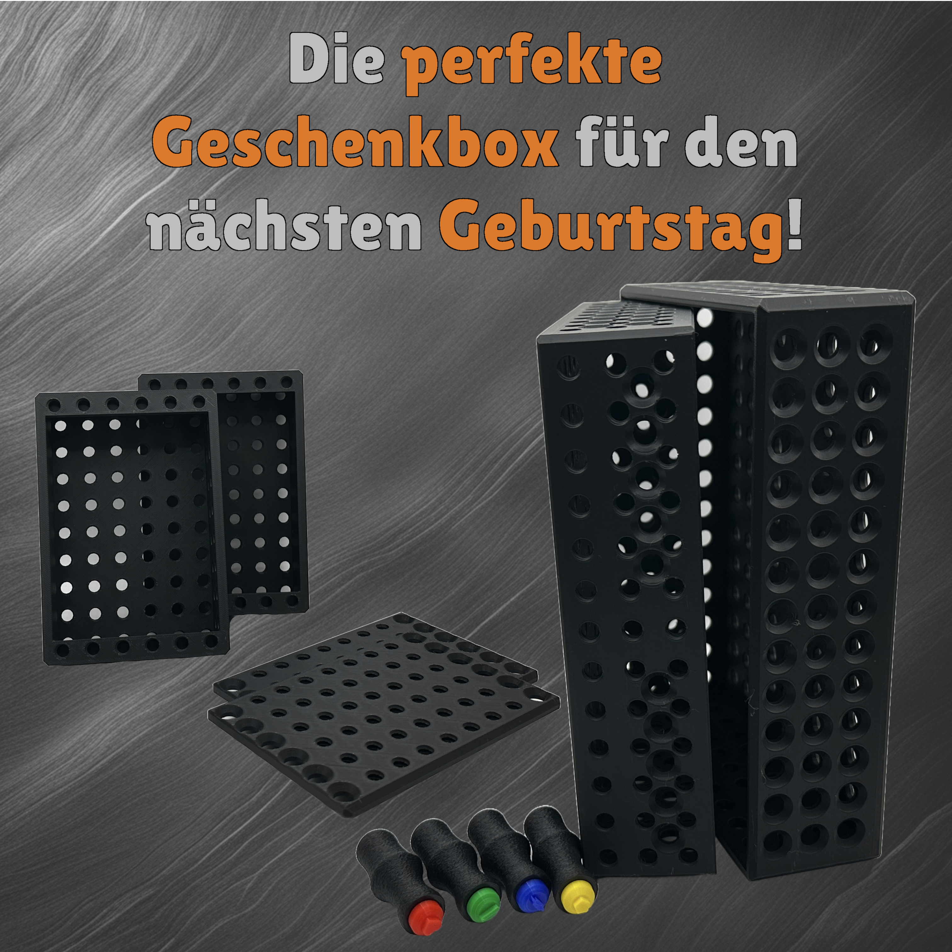 400 Schrauben Geschenkbox - 4 Schrauben / Bits - Fertig zum Befüllen, Unterhaltung beim Auseinanderschrauben, Kreatives Handwerker Geschenk