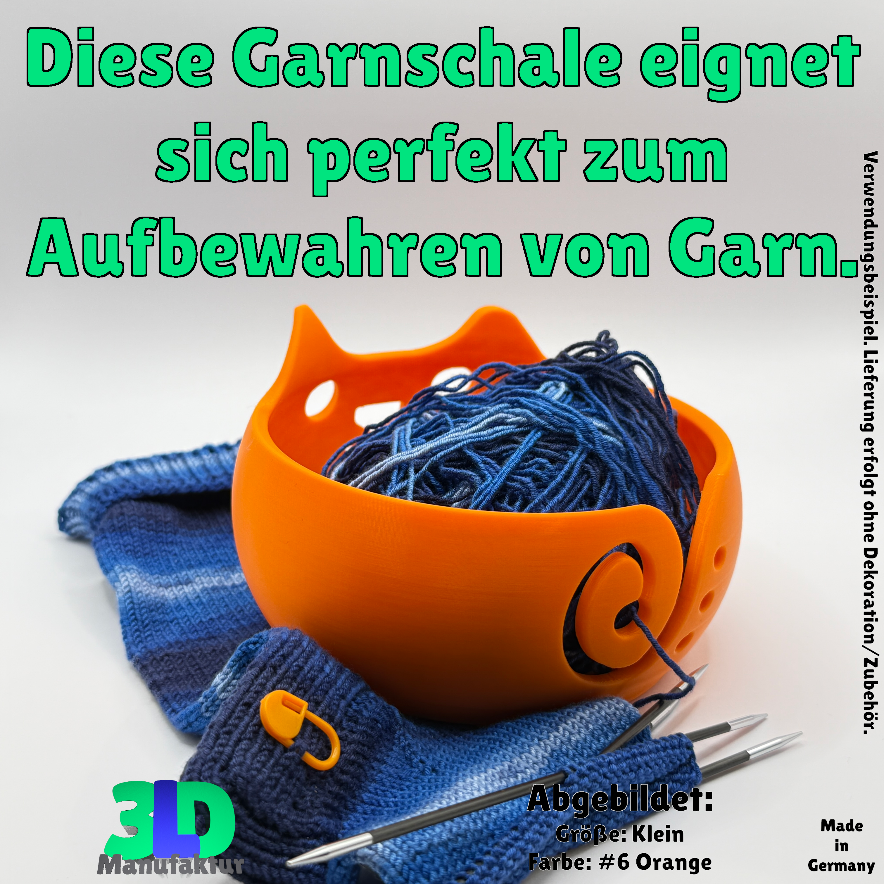 Ab 15,95 Euro | Katzengarnschale mit Knickohr - Strickkatze, Garnhalter für Wolle, Handarbeit Zubehör, Geschenk für Katzenfreunde