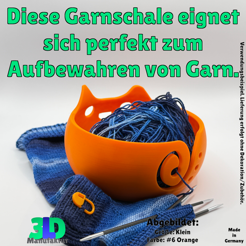 Ab 15,95 Euro | Katzengarnschale mit Knickohr - Strickkatze, Garnhalter für Wolle, Handarbeit Zubehör, Geschenk für Katzenfreunde