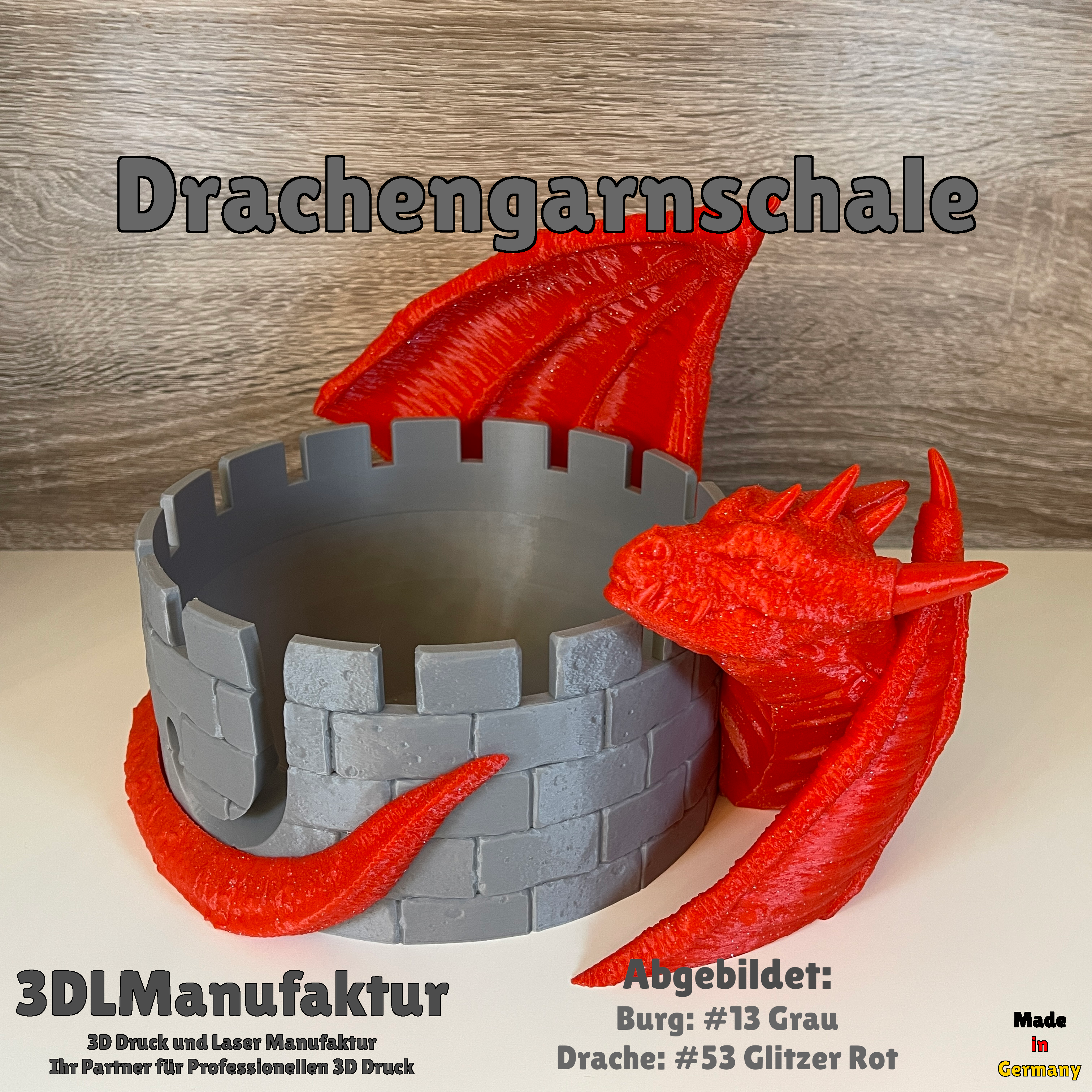 Drachengarnschale für Drachenliebhaber | Drache der Burg Schützt