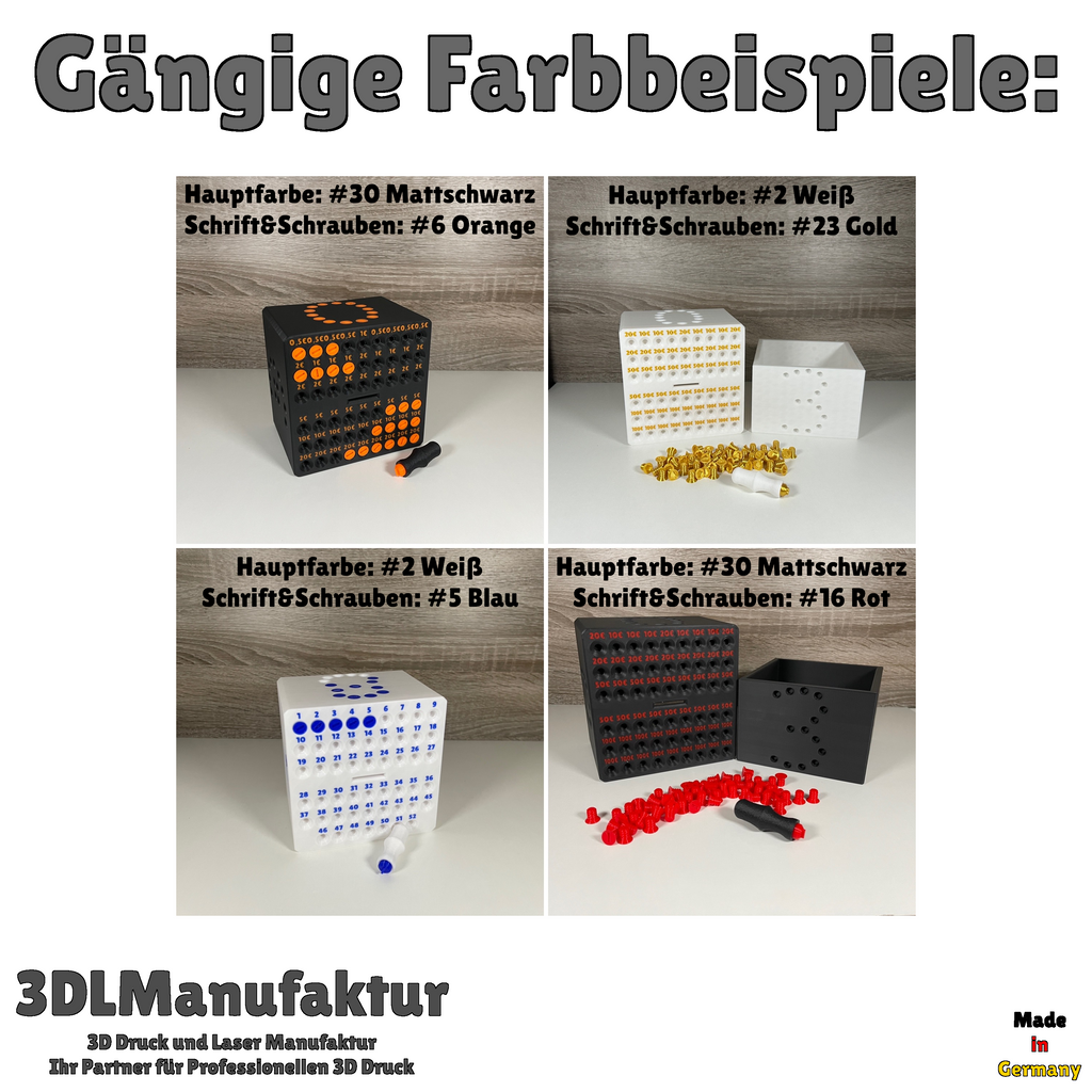 Personalisierte Spardose 350€ Sparziel - PLA Sparschwein - Geschenkidee für Erwachsene - Sparbox für Urlaub, Hochzeit, Auto oder Haus