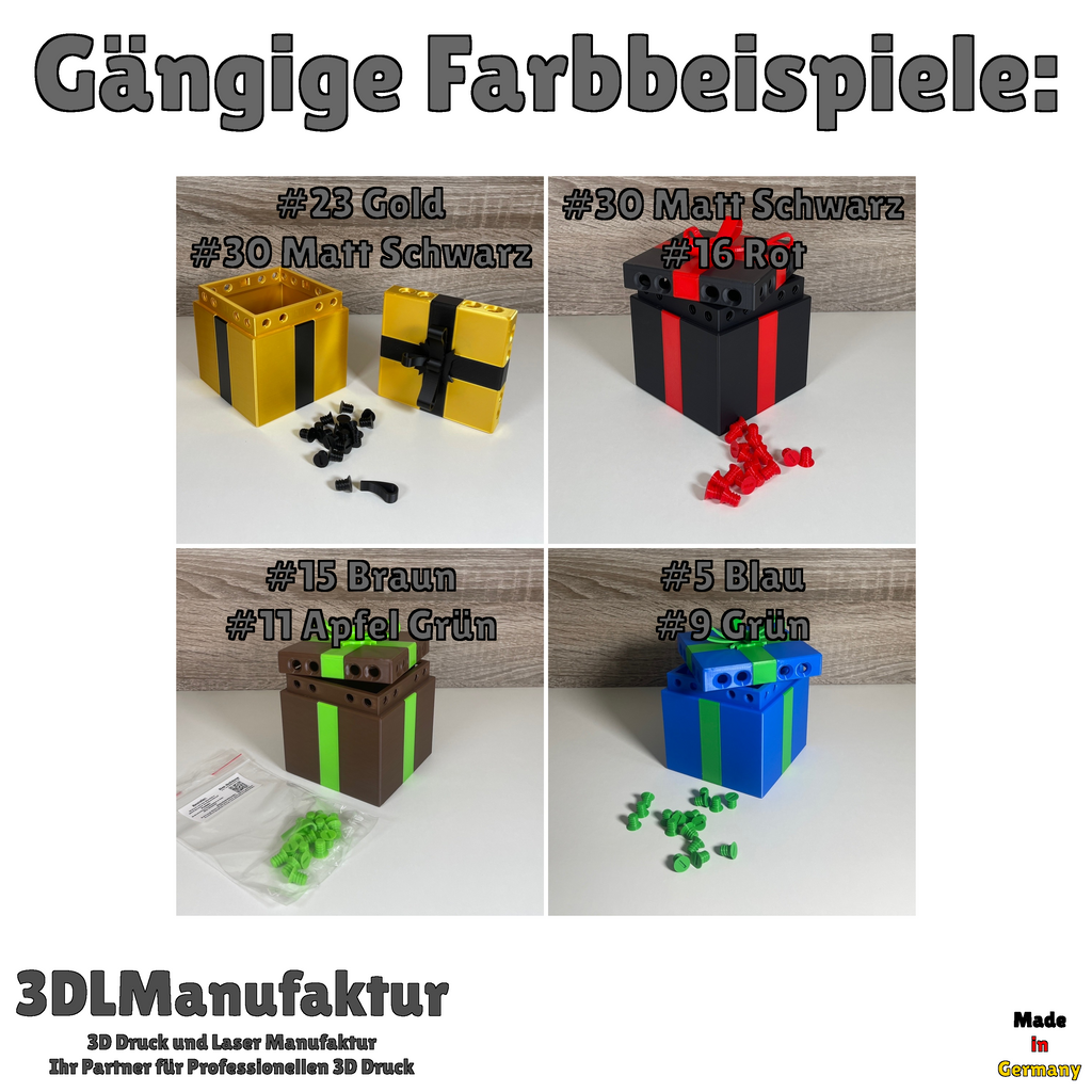 Geschenkbox mit Drehverschluss & 16 Schrauben - Verriegelbare Aufbewahrungsbox, Schmuckbox, DIY Geschenkidee - Geschenkverpackung