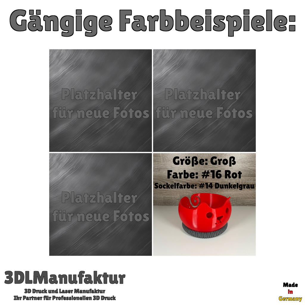 Ab 24,95 Euro | Katzengarnschale mit Knickohr extra Schwer Strickkatze, Garnhalter für Wolle, Handarbeit Zubehör, Geschenk für Katzenfreunde