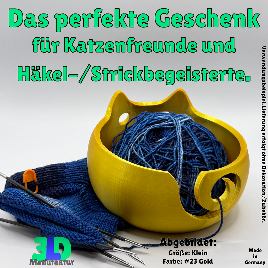 Ab 15,95 Euro | Katzengarnschale - stilvolle Garnhalterung für Katzenliebhaber und Strickfans, handgemacht und einzigartig!