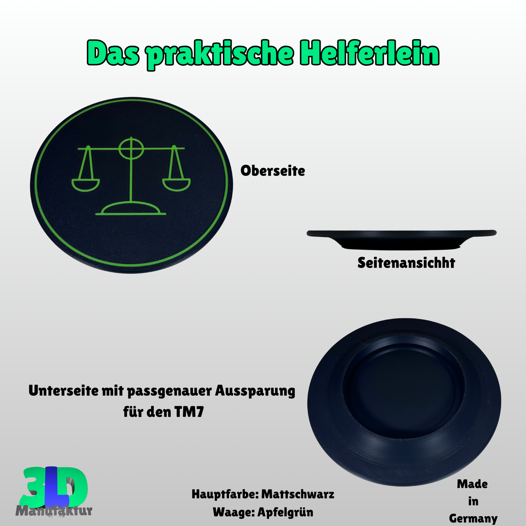 Thermomix TM7 Waagenaufsatz – Zubehör zum Wiegen ohne Topf – 3D-Druck Platte – Küchenhelfer – Geschenk für Thermomix-Fans und Kochliebhaber