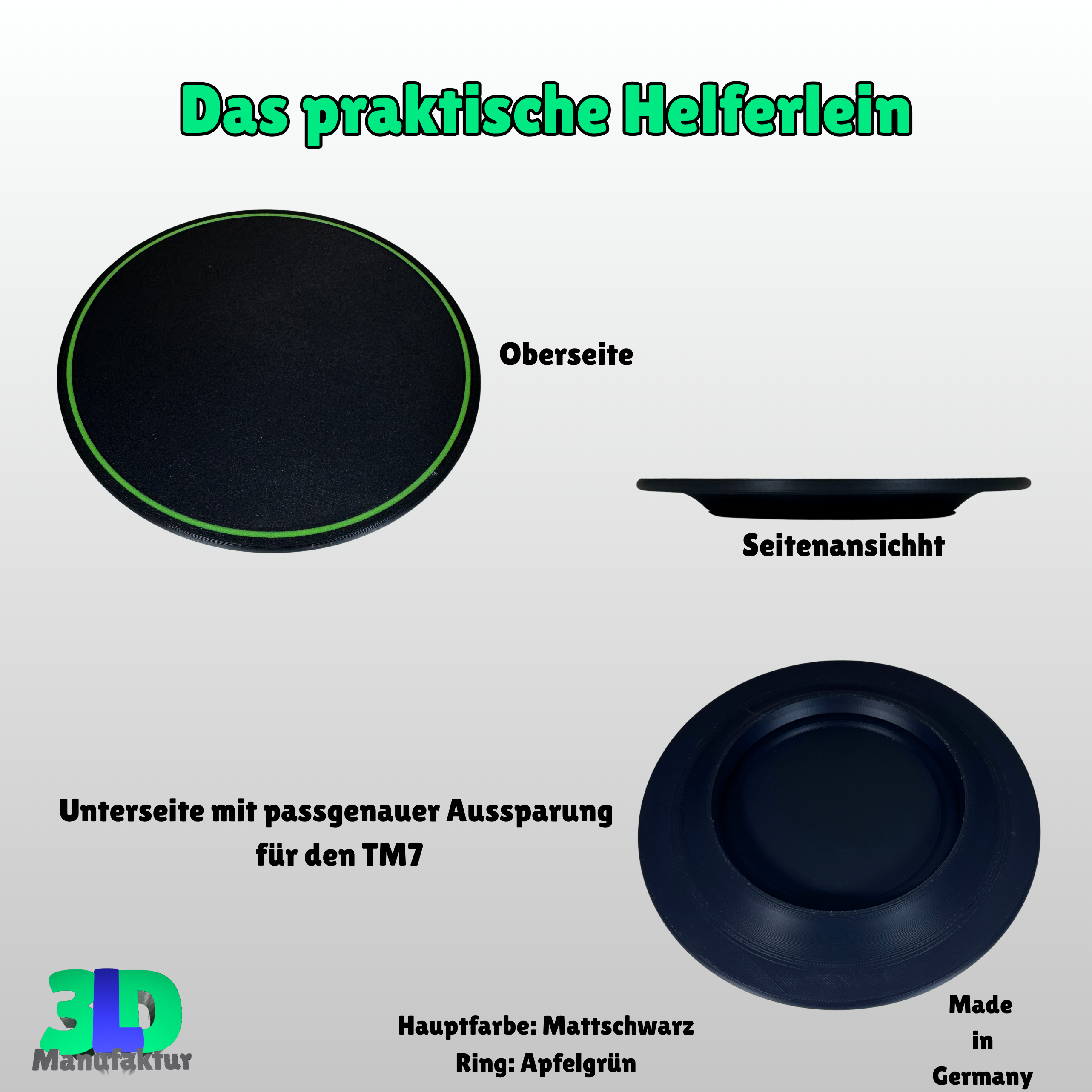 Thermomix TM7 Waagenaufsatz – Zubehör zum Wiegen ohne Topf – 3D-Druck Platte – Küchenhelfer – Geschenk für Thermomix-Fans und Kochliebhaber