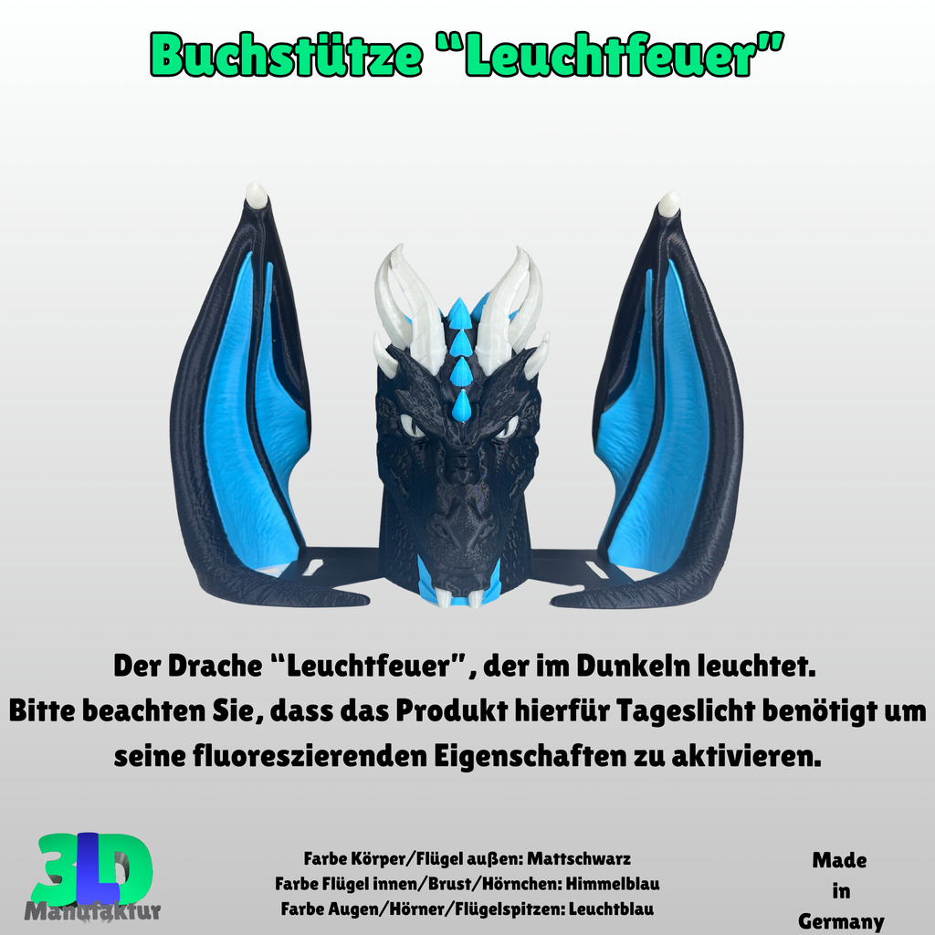 Ab 24,95 Euro | Buchstütze Drache Leuchtfeuer - Geschenkidee für: Empyrean Series Fourth Wing Iron Flame Onyx Storm