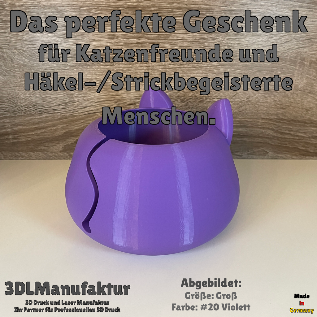 Ab 19,95Euro | Kreative Handarbeit mit Stil: 3D-gedruckte Katzen Garnschale für Katzenliebhaber