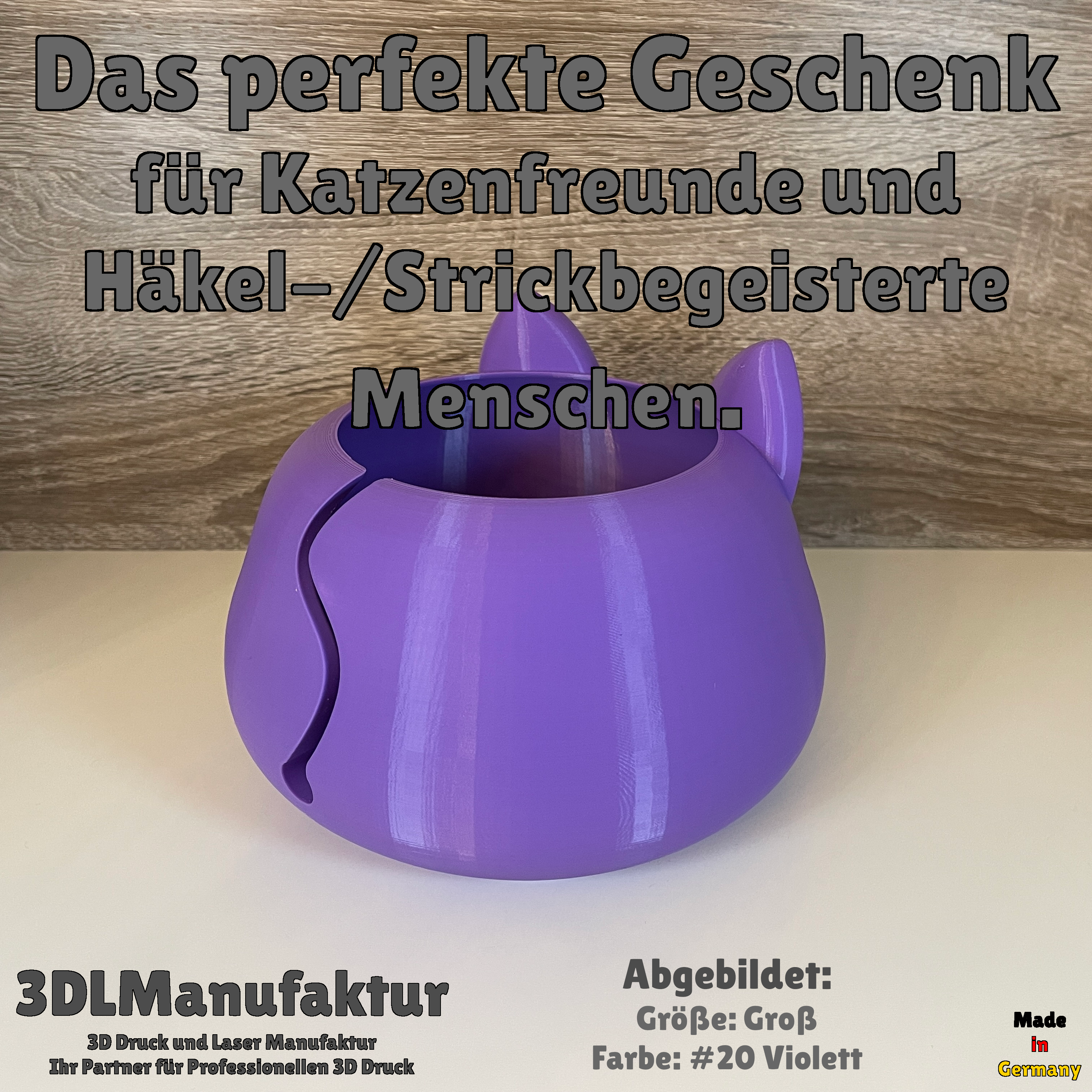 Ab 19,95Euro | Kreative Handarbeit mit Stil: 3D-gedruckte Katzen Garnschale für Katzenliebhaber