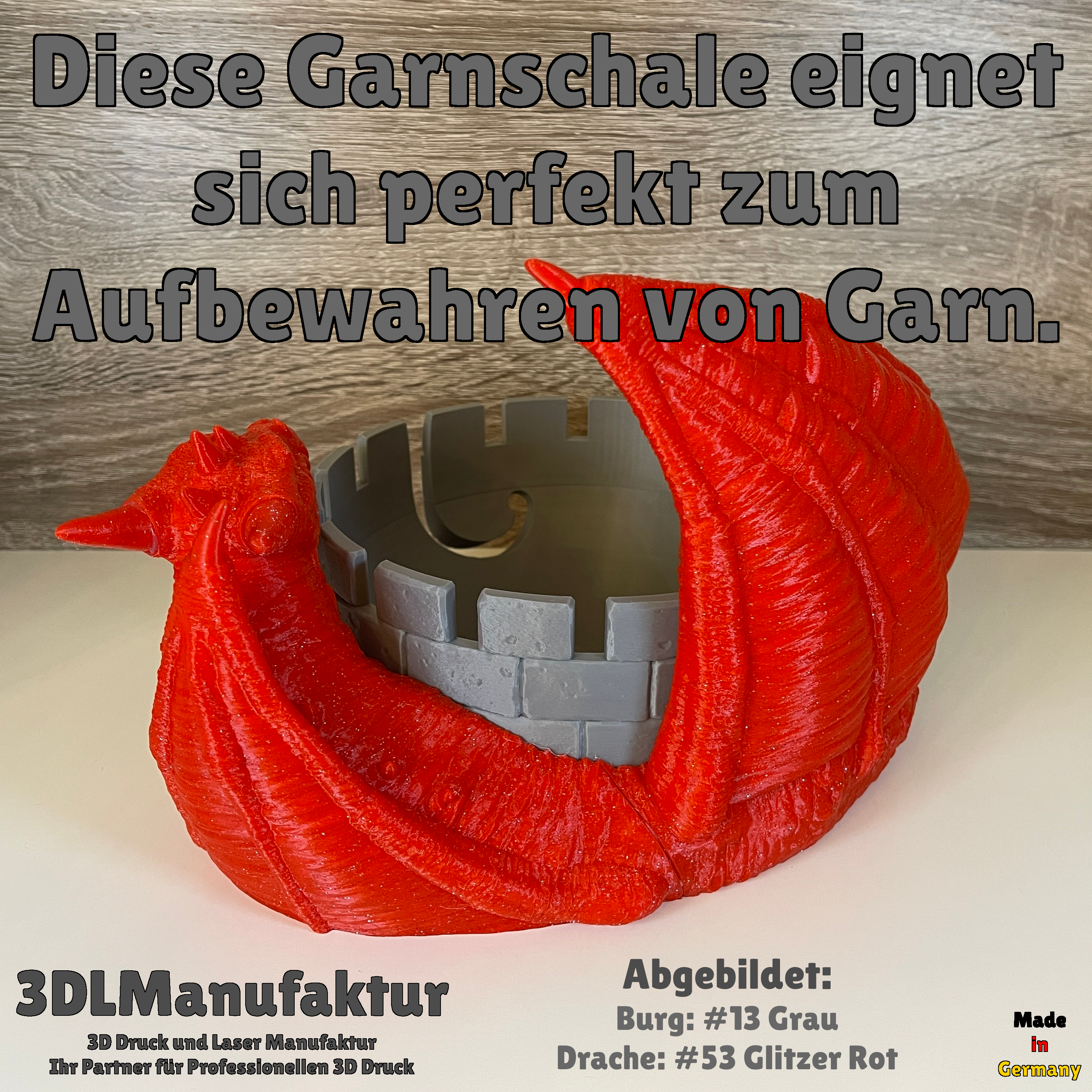 Drachengarnschale für Drachenliebhaber | Drache der Burg Schützt