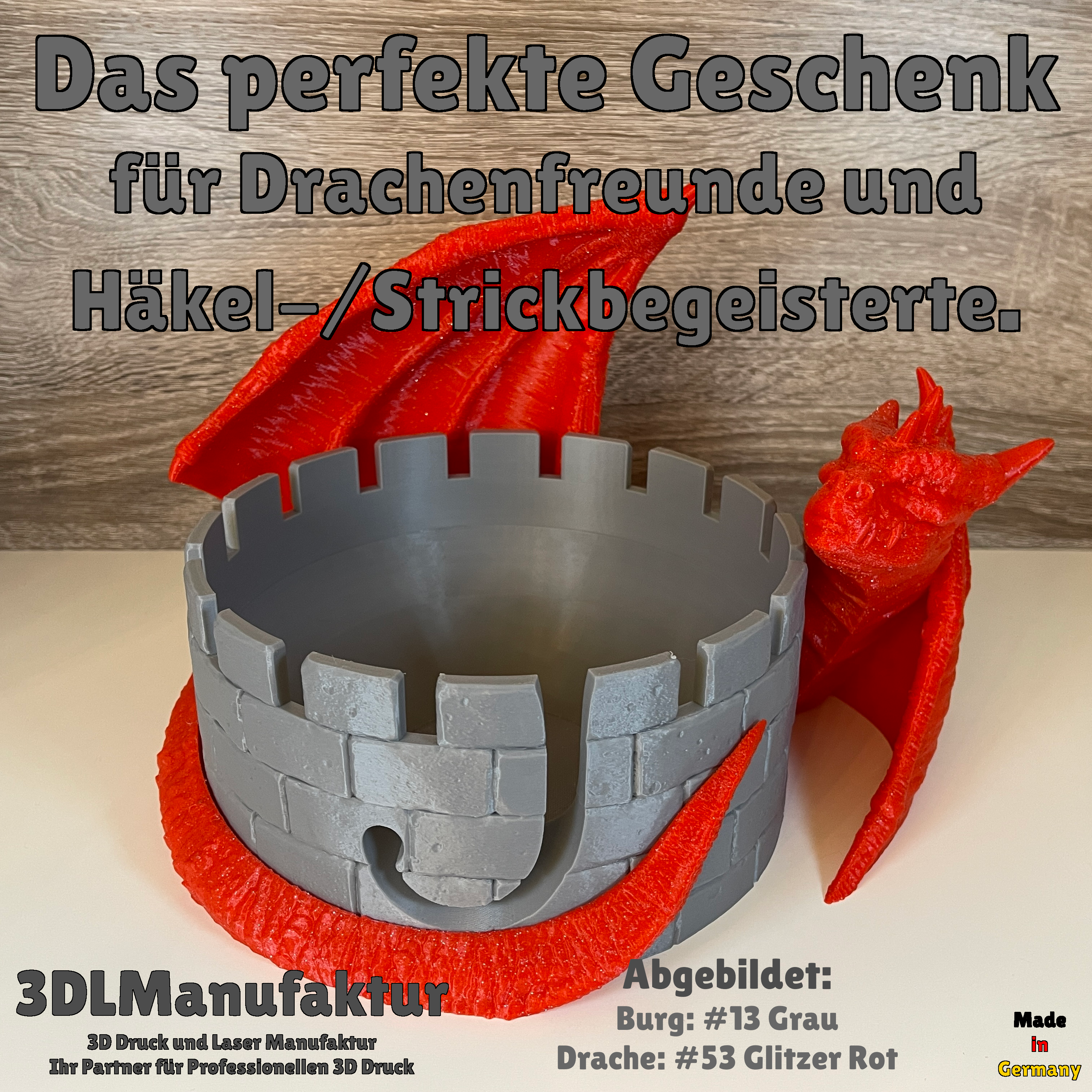 Drachengarnschale für Drachenliebhaber | Drache der Burg Schützt