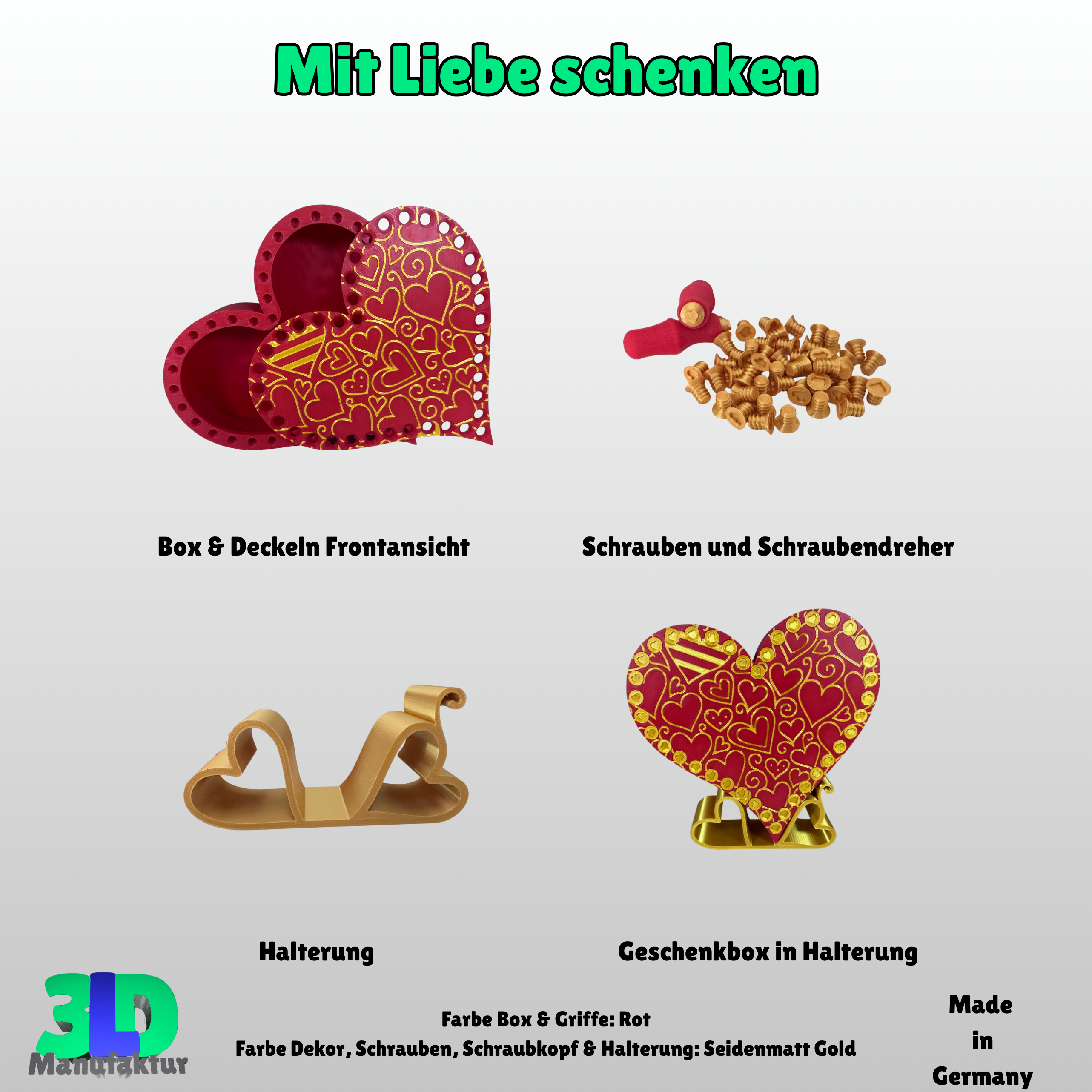 Ab 34,95 Euro | Geschenkbox Schraubenherz mit 39 Schrauben - Schmuckbox & Geschenkverpackung