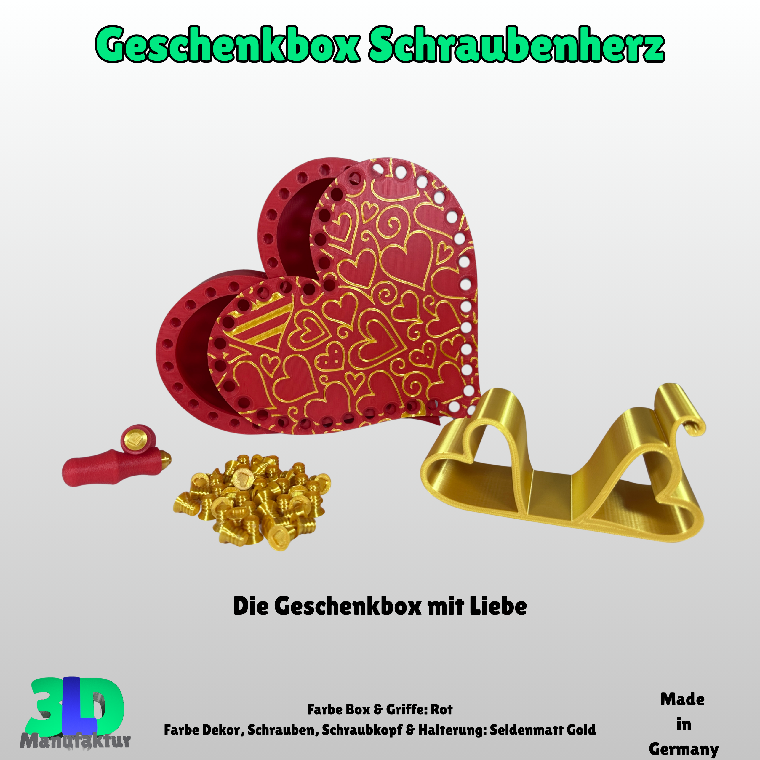 Ab 34,95 Euro | Geschenkbox Schraubenherz mit 39 Schrauben - Schmuckbox & Geschenkverpackung