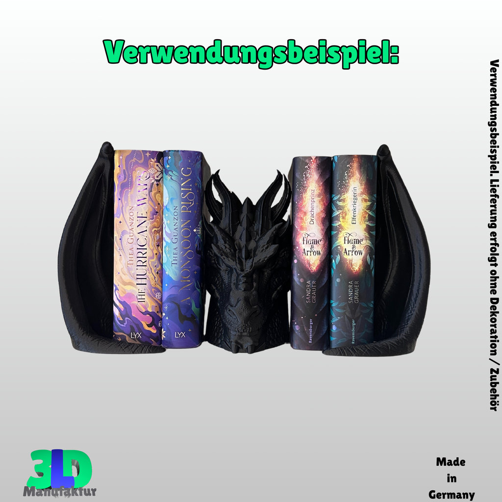 Ab 19,95 Euro | Buchstütze Drache Schwingenwacht - Geschenkidee für: Empyrean Series Fourth Wing Iron Flame Onyx Storm