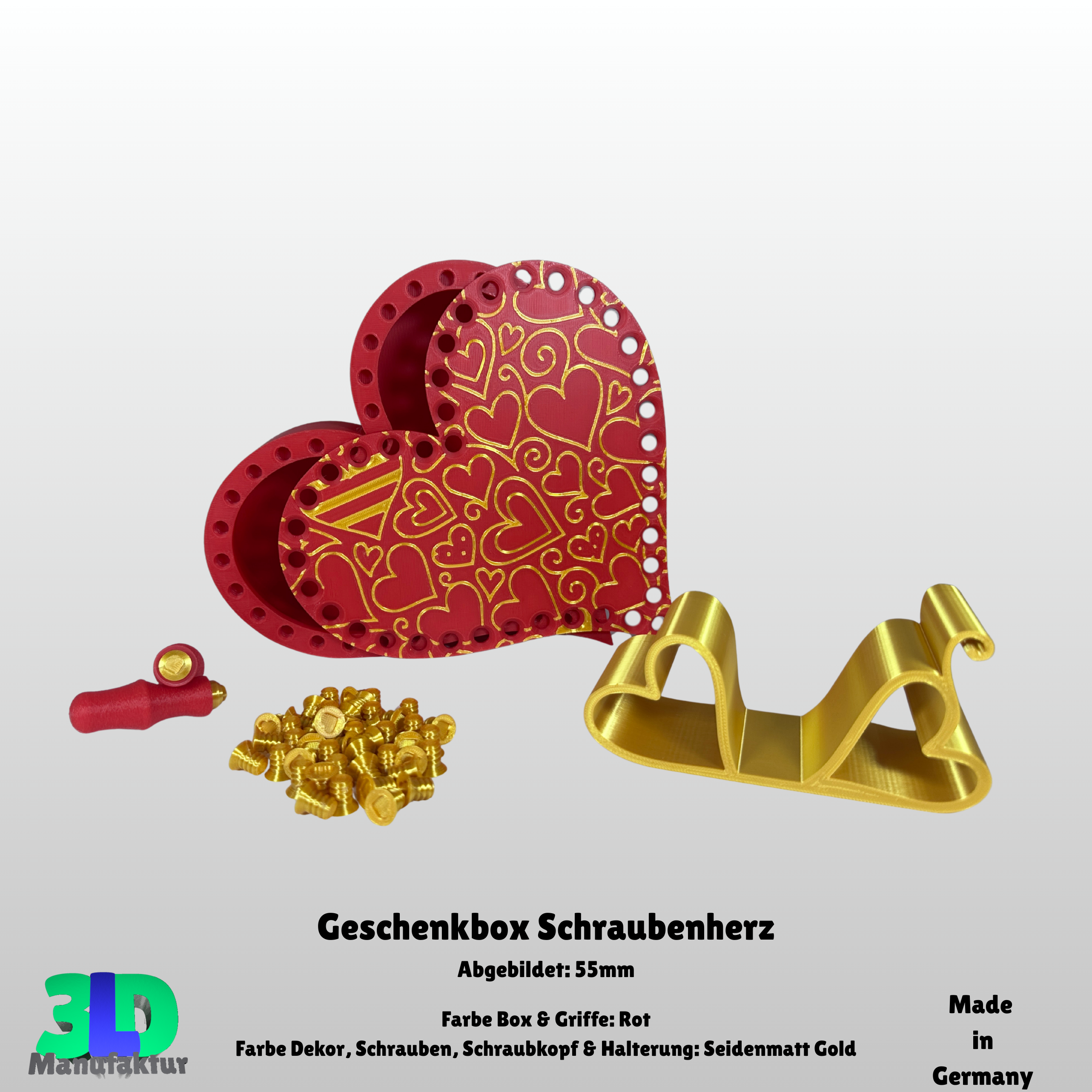 Ab 34,95 Euro | Geschenkbox Schraubenherz mit 39 Schrauben - Schmuckbox & Geschenkverpackung