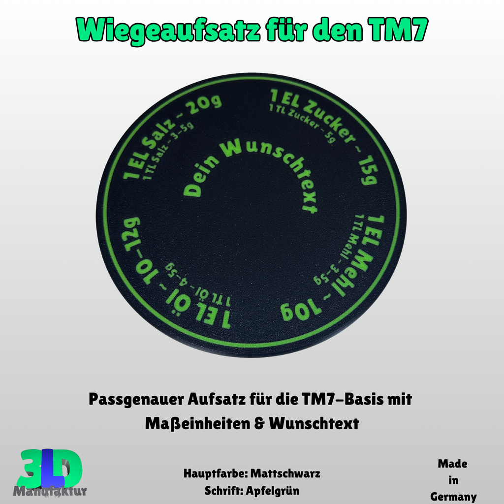 Thermomix TM7 Waagenaufsatz – Zubehör zum Wiegen ohne Topf – 3D-Druck Platte – Küchenhelfer – Geschenk für Thermomix-Fans und Kochliebhaber