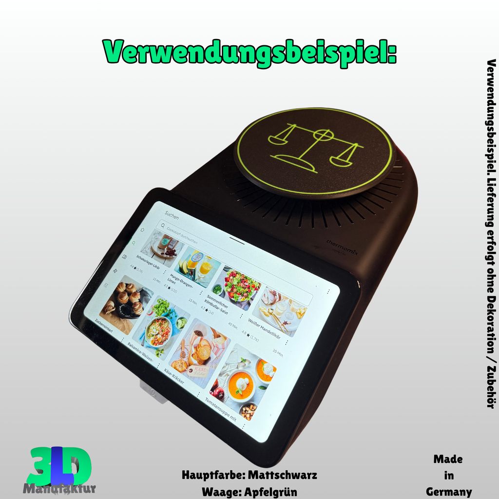 Thermomix TM7 Waagenaufsatz – Zubehör zum Wiegen ohne Topf – 3D-Druck Platte – Küchenhelfer – Geschenk für Thermomix-Fans und Kochliebhaber