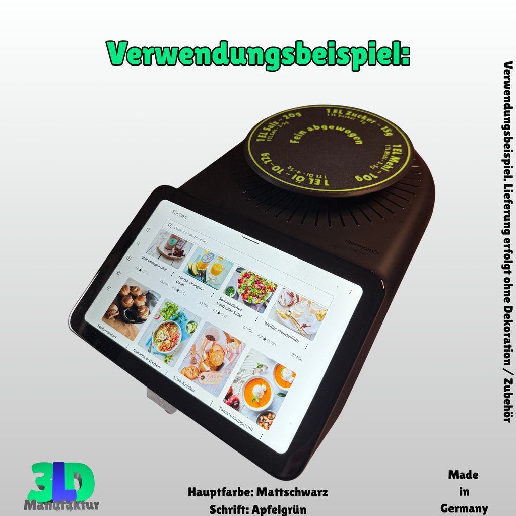 Thermomix TM7 Waagenaufsatz – Zubehör zum Wiegen ohne Topf – 3D-Druck Platte – Küchenhelfer – Geschenk für Thermomix-Fans und Kochliebhaber