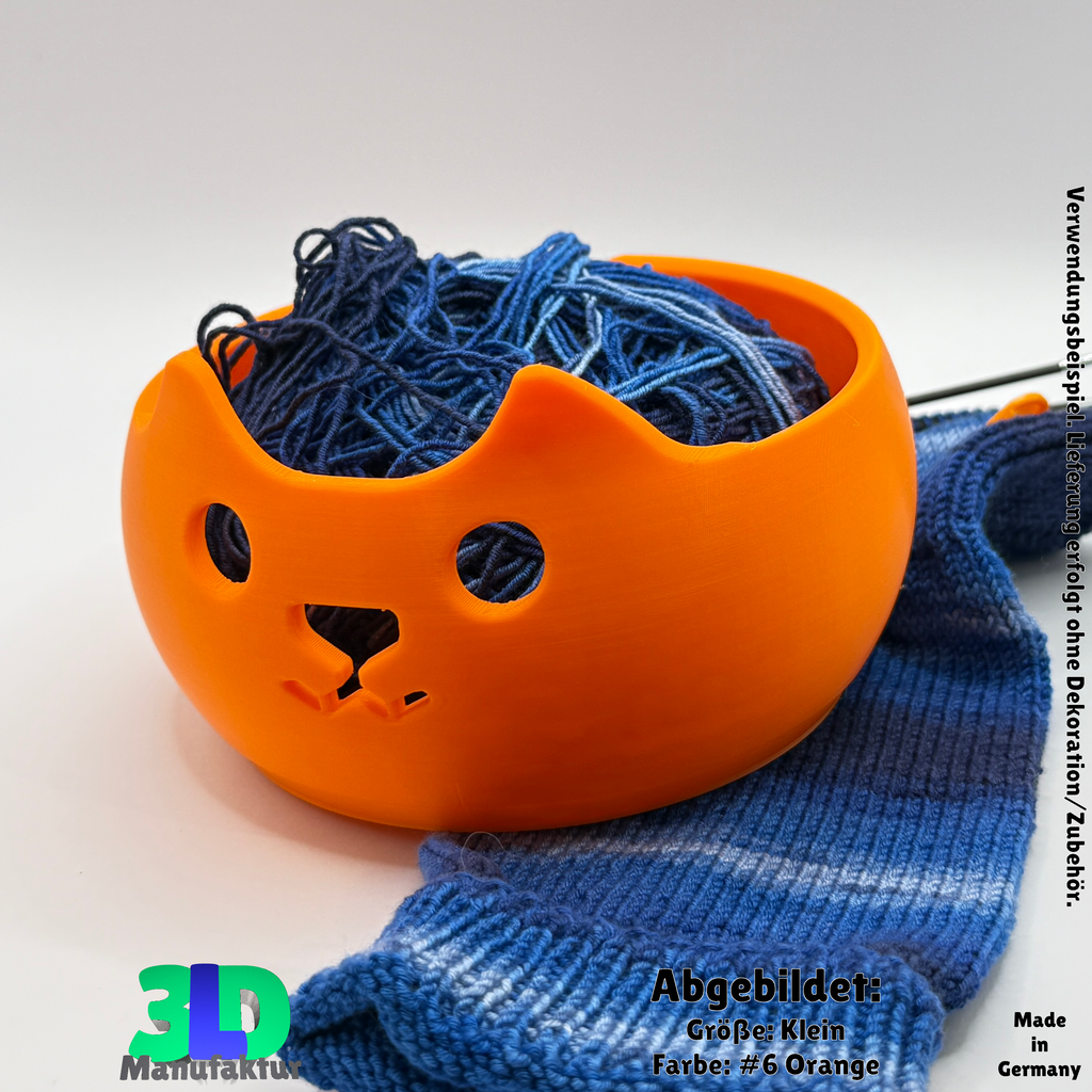 Ab 15,95 Euro | Katzengarnschale mit Knickohr - Strickkatze, Garnhalter für Wolle, Handarbeit Zubehör, Geschenk für Katzenfreunde