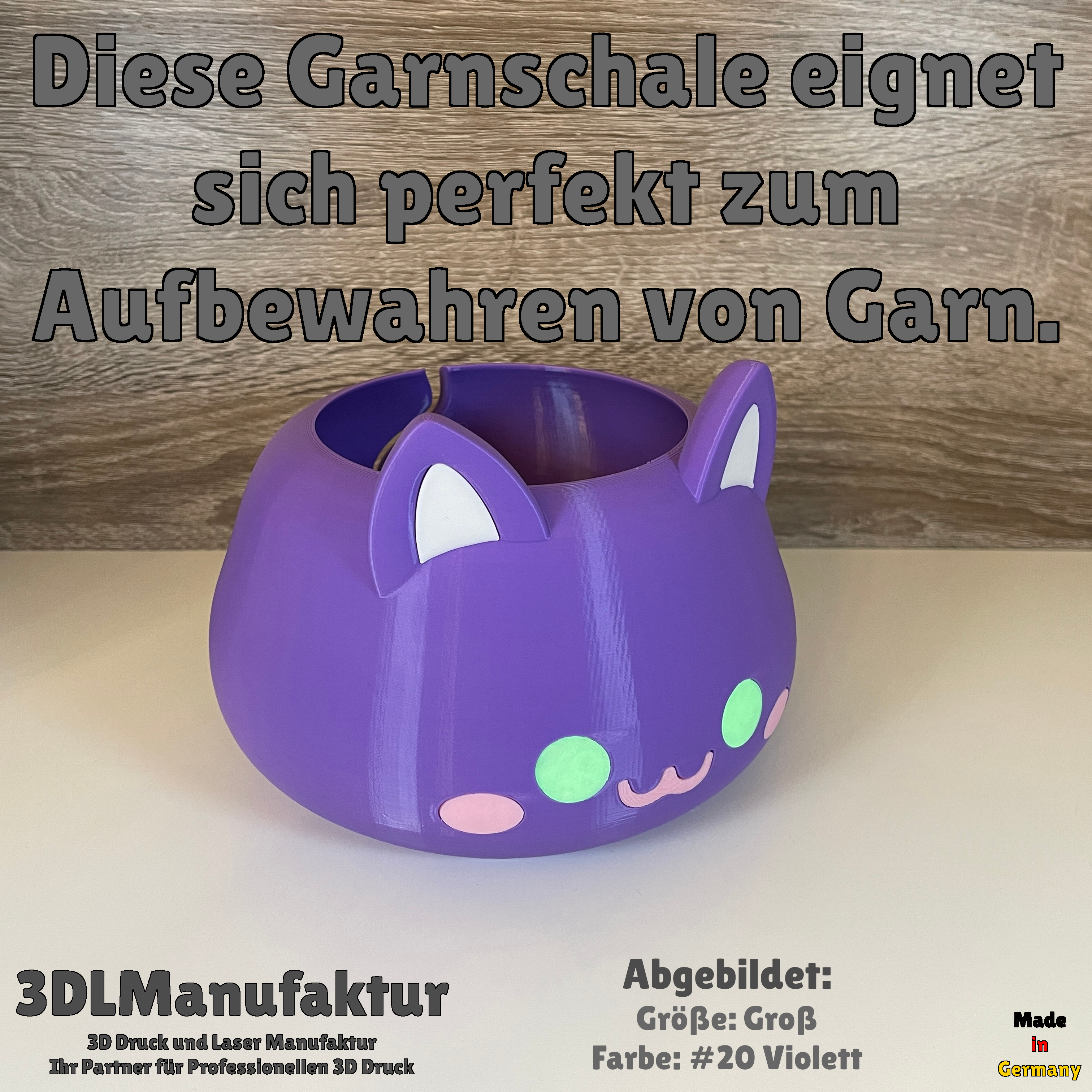 Ab 19,95Euro | Kreative Handarbeit mit Stil: 3D-gedruckte Katzen Garnschale für Katzenliebhaber