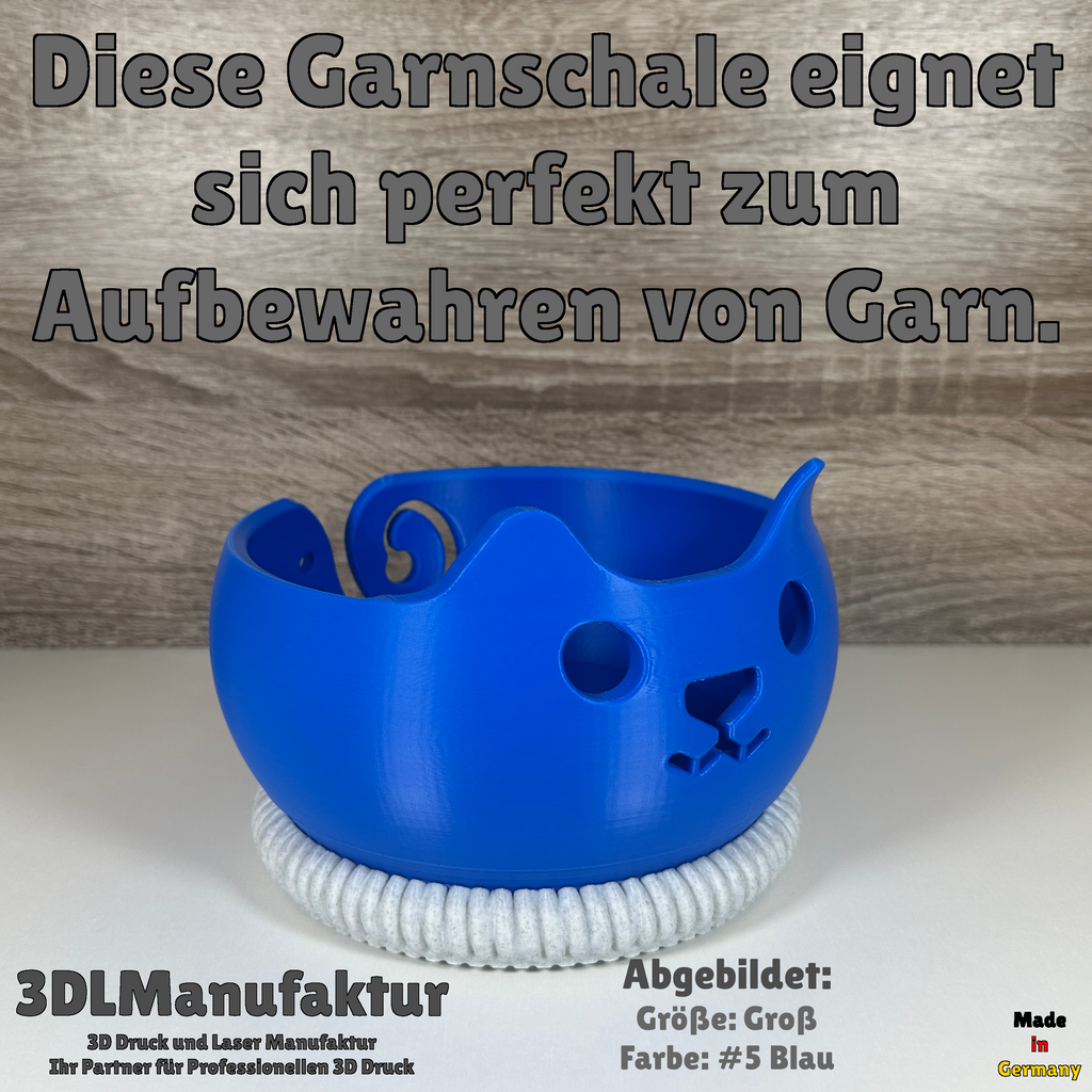 Ab 24,95 Euro | Katzengarnschale mit Knickohr extra Schwer Strickkatze, Garnhalter für Wolle, Handarbeit Zubehör, Geschenk für Katzenfreunde