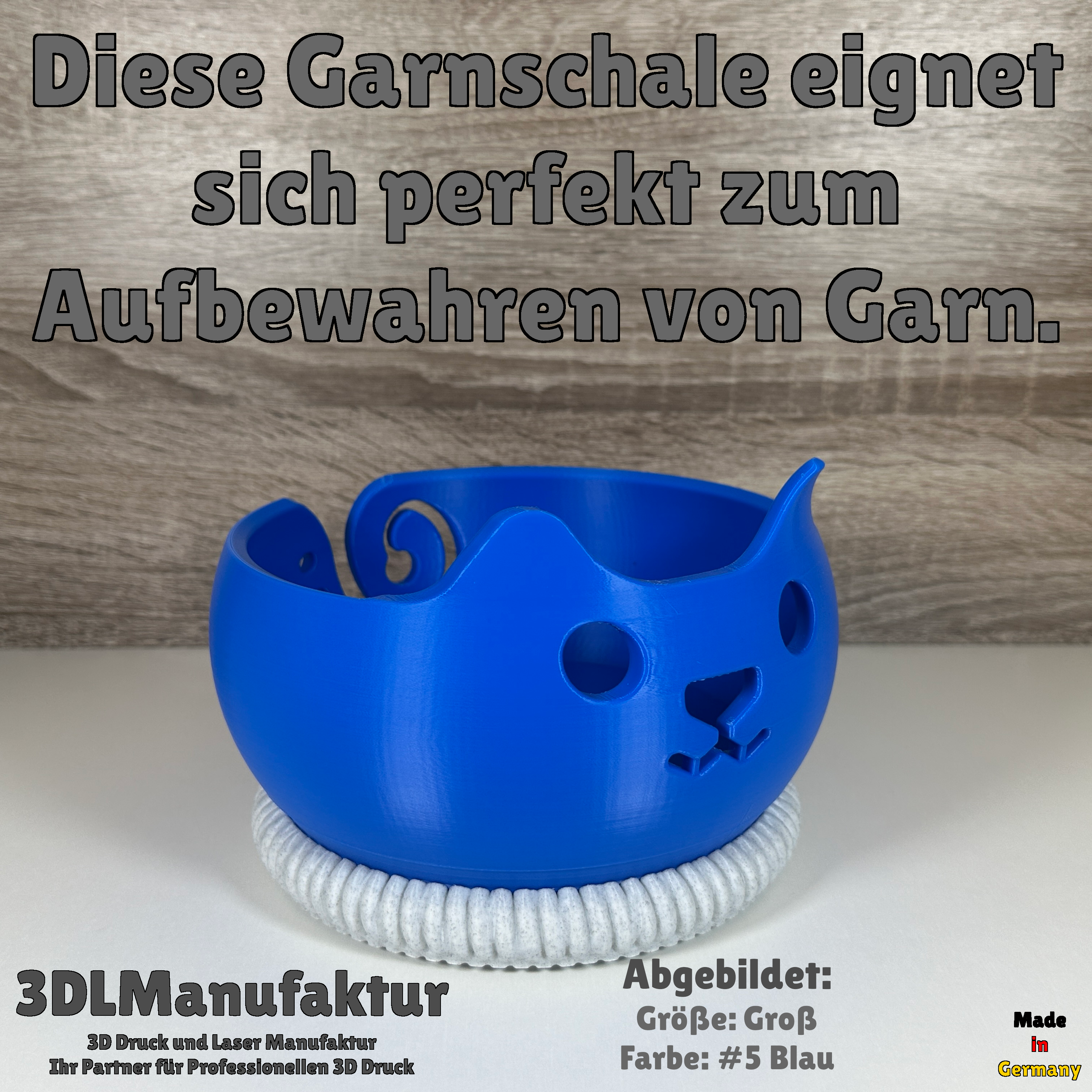 Ab 24,95 Euro | Katzengarnschale mit Knickohr extra Schwer Strickkatze, Garnhalter für Wolle, Handarbeit Zubehör, Geschenk für Katzenfreunde