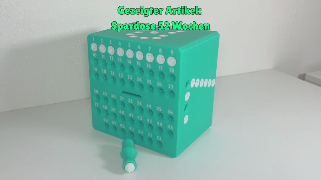 Personalisierte Spardose 350€ Sparziel - PLA Sparschwein - Geschenkidee für Erwachsene - Sparbox für Urlaub, Hochzeit, Auto oder Haus